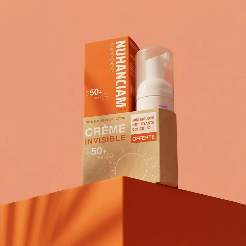 Pack Crème solaire Invisible SPF 50+ & Mini-Mousse Offerte