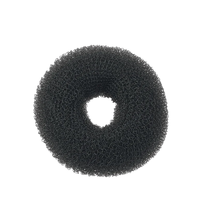SIBEL Anneau à chignon en nylon noir 8cm