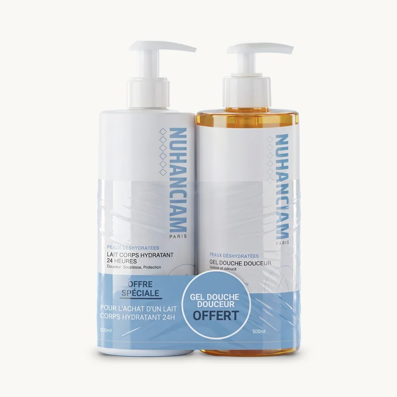 Duo Corps Hydratation - Lait Corps Hydratant 24H + Gel Douche Douceur Offert