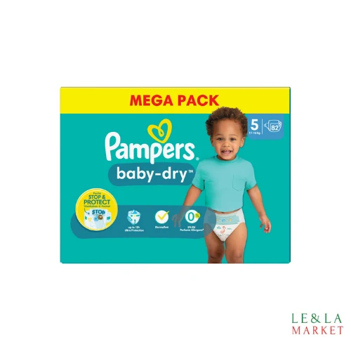 Pampers Bay-Dry T5 82 couches (11-16kg)